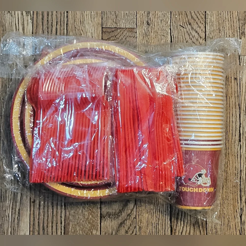 Football Party Supplies Set - Red